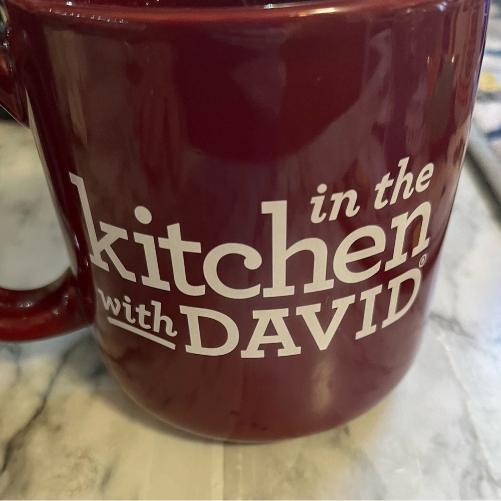QVC David Vendable, in the kitchen with David happy dance mug